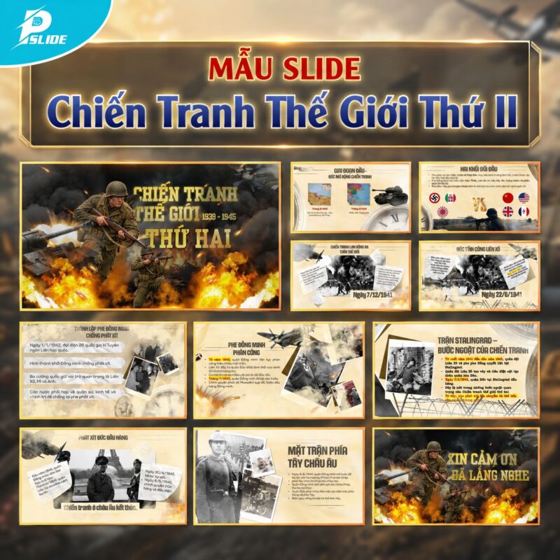 Mẫu Slide Lịch Sử - Chiến Tranh Thế Giới Thứ II