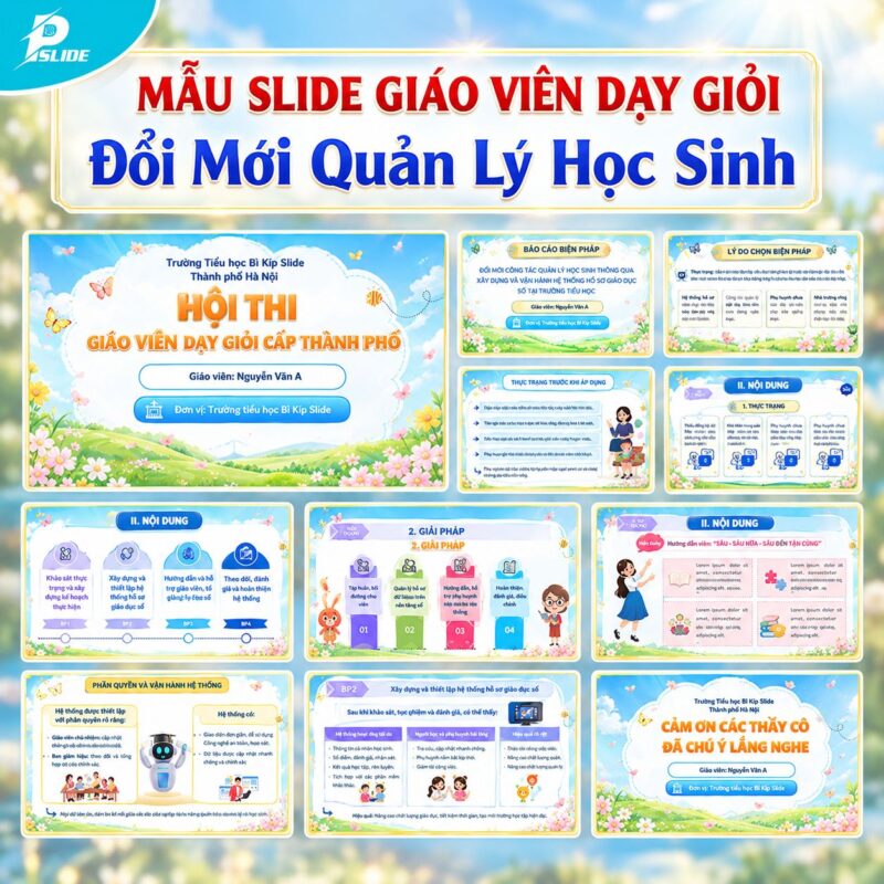 Khung Mẫu Slide Giáo Viên Dạy Giỏi Đổi Mới Quản Lý Học Sinh