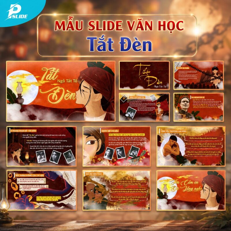 Mẫu Slide Văn Học Tắt Đèn