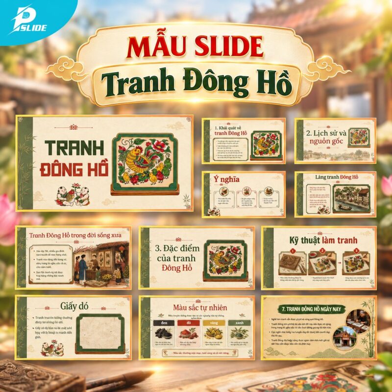 Mẫu Slide Tranh Đông Hồ
